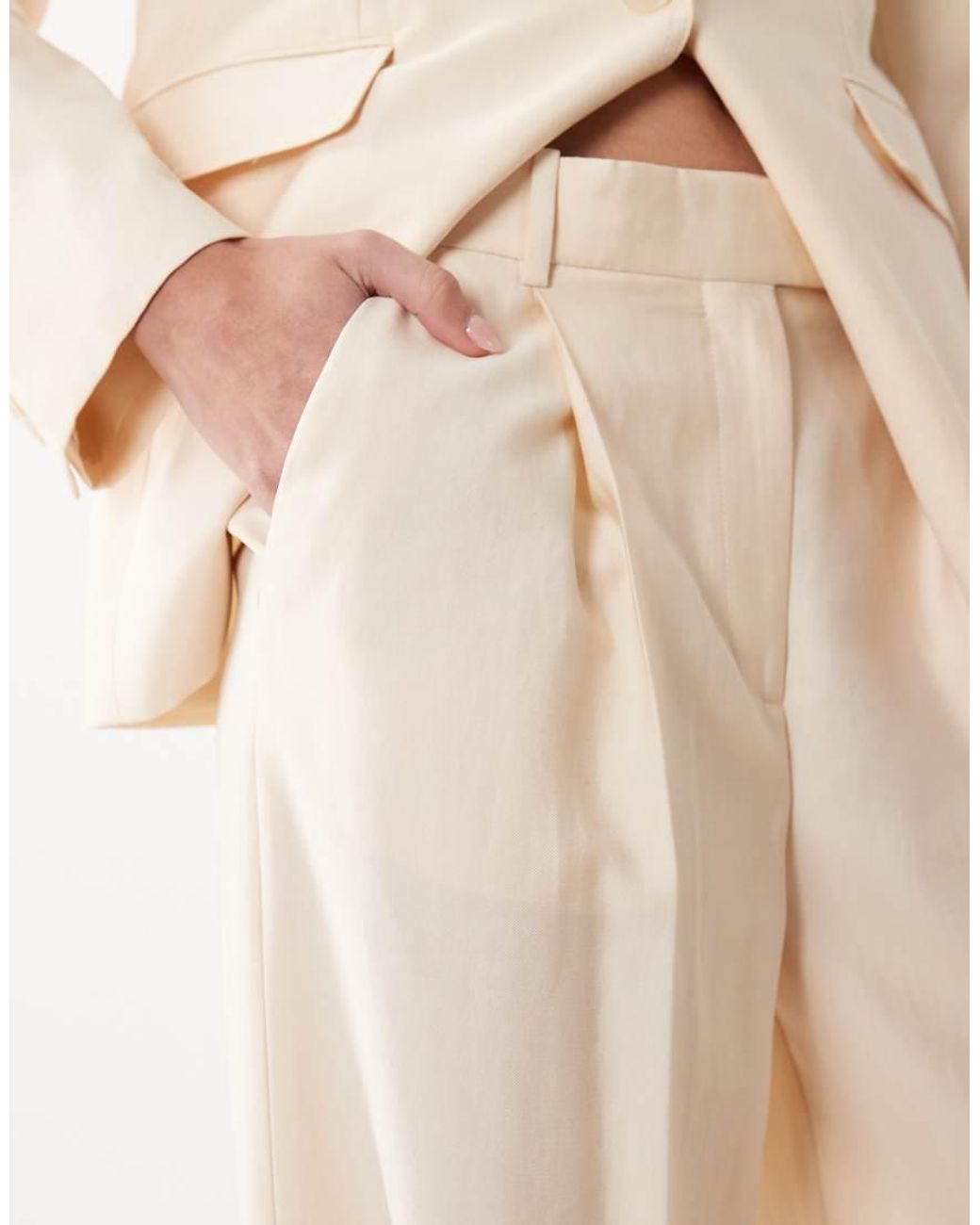 Mango Natural Veronica Tailored Straight Trouser Co-ord