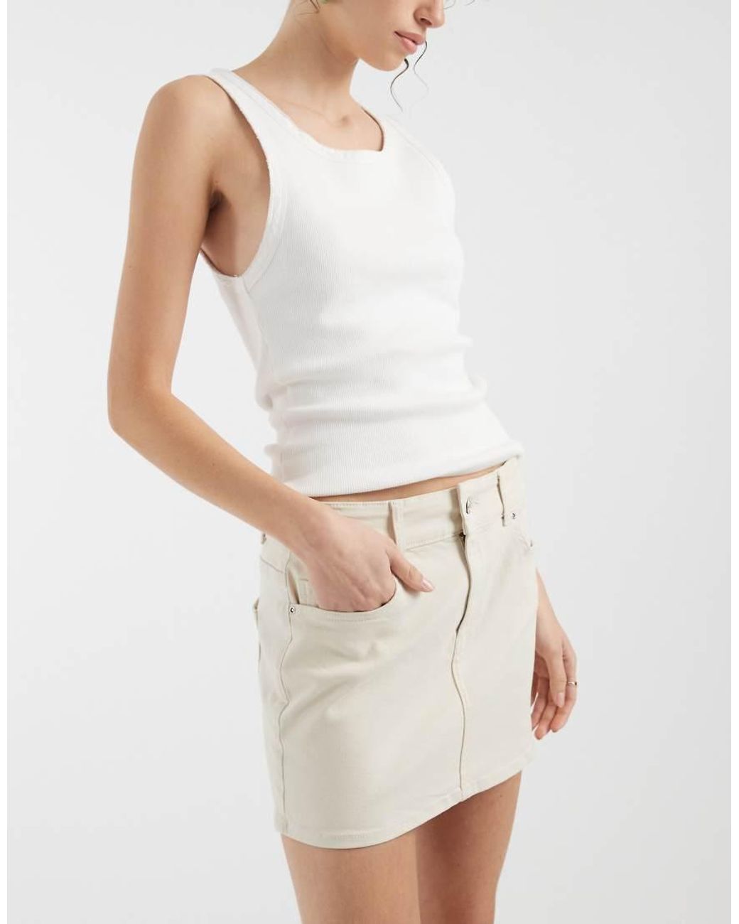 ONLY Natural Denim Mini Skirt