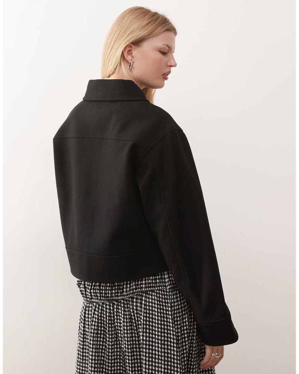 Noisy May Black Brushed Jacket With Panel Detail