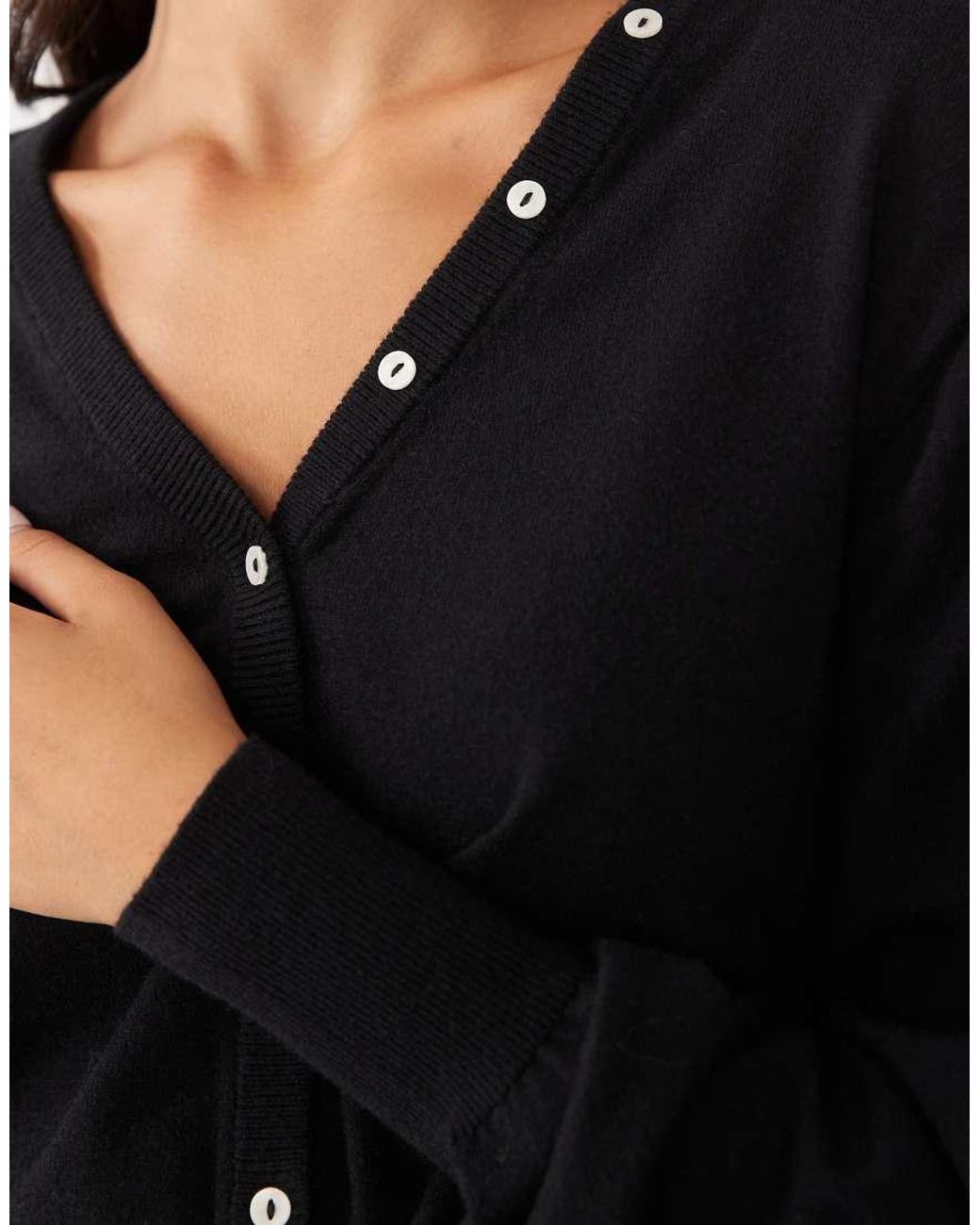 Gina Tricot Black Cinched Waist Fitted Cardigan