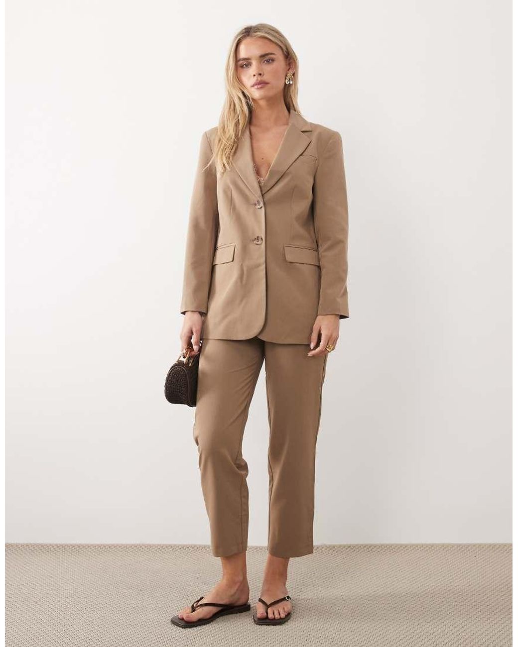 Miss Selfridge Brown Cinched Blazer