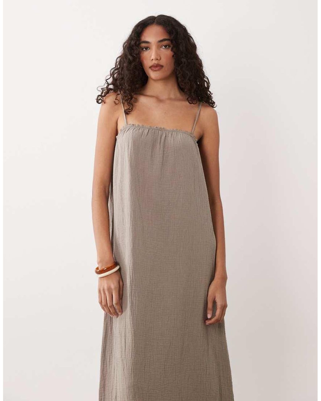 JDY Tall Natural Cheesecloth Sleeveless Maxi Dress