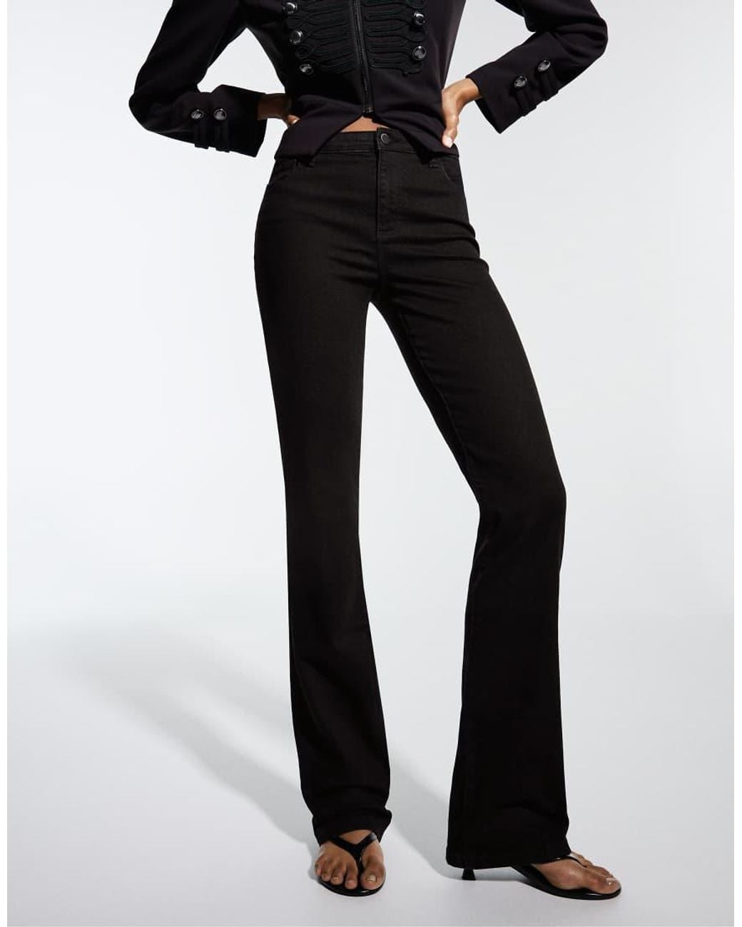 Bershka Black Tall Flared Jeans