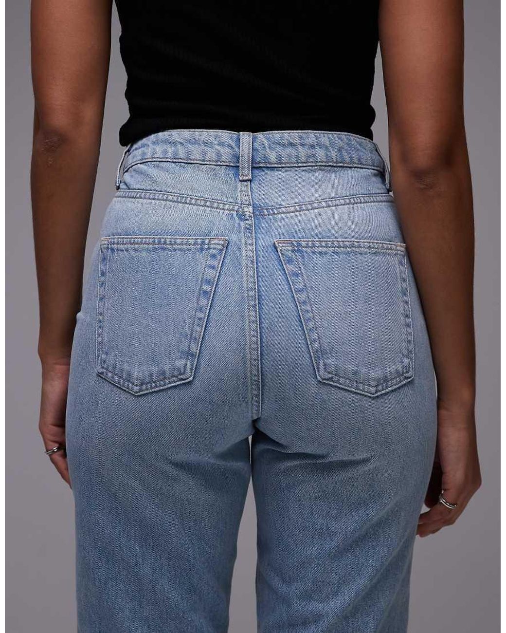 Topshop Hourglass Blue Mom High Rise Jean