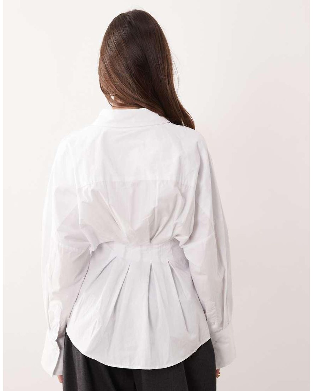 ASOS White Pleated Waist Shirt