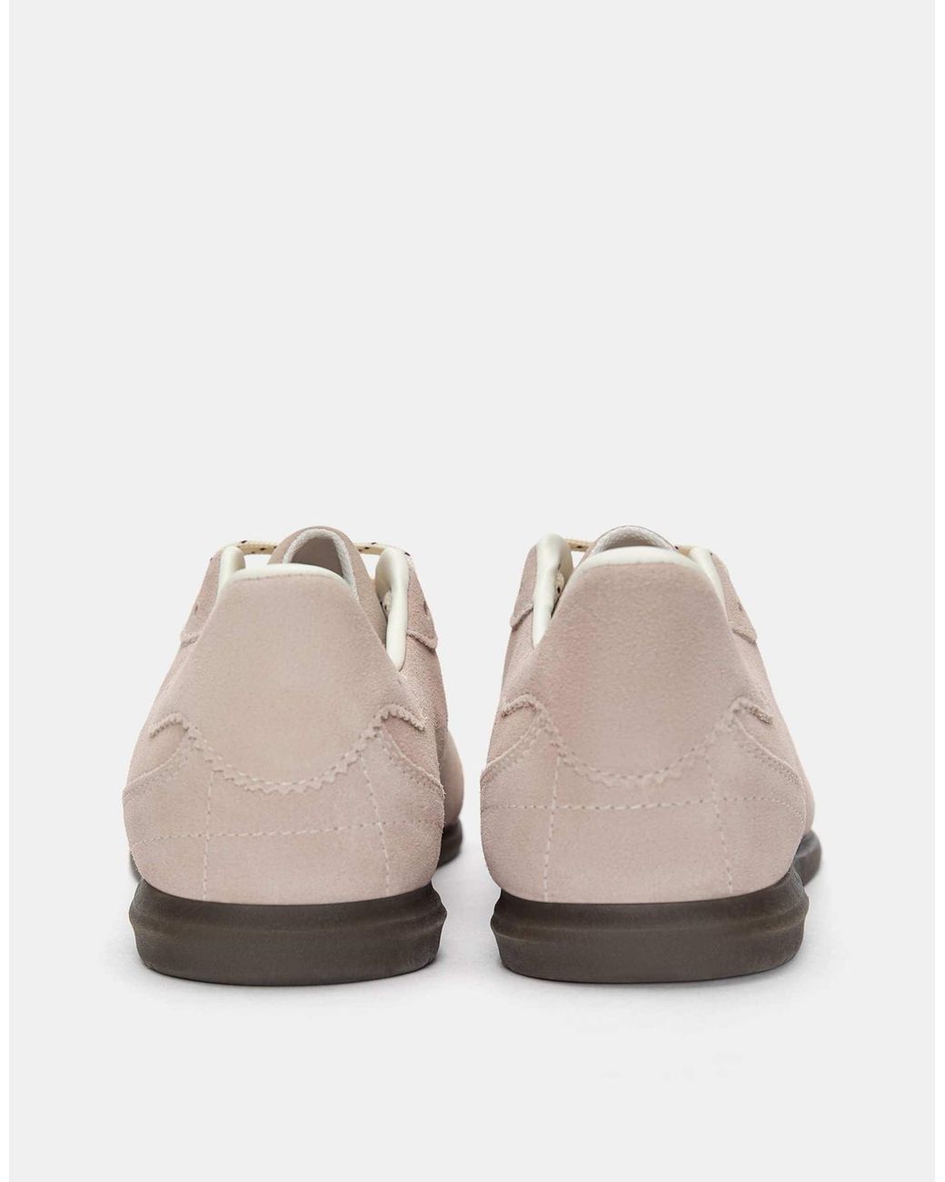 Pull&Bear White – split – sneaker aus wildleder