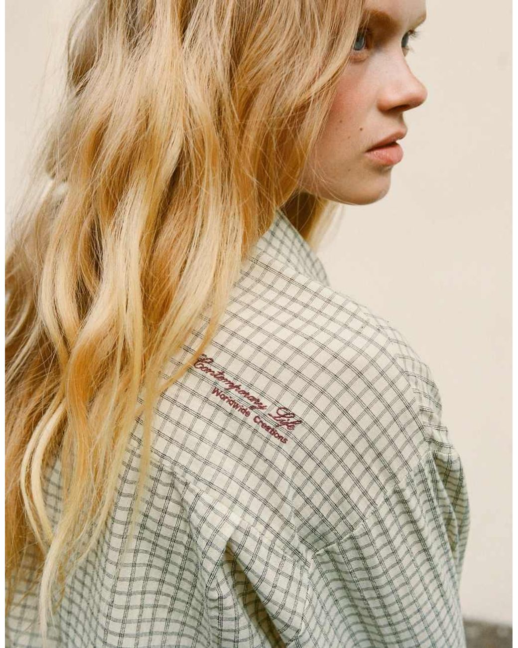 Pull&Bear Gray Check Shirt With Pocket