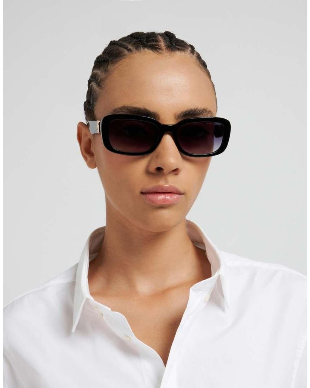 Marc Jacobs Black Marc Jac Sun Rectangular Sunglasses With Gradient Lenses
