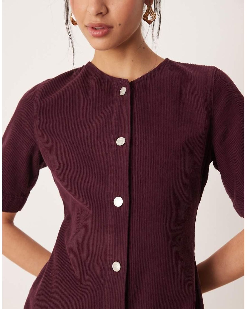 ASOS Red Cord Button Through Mini Dress