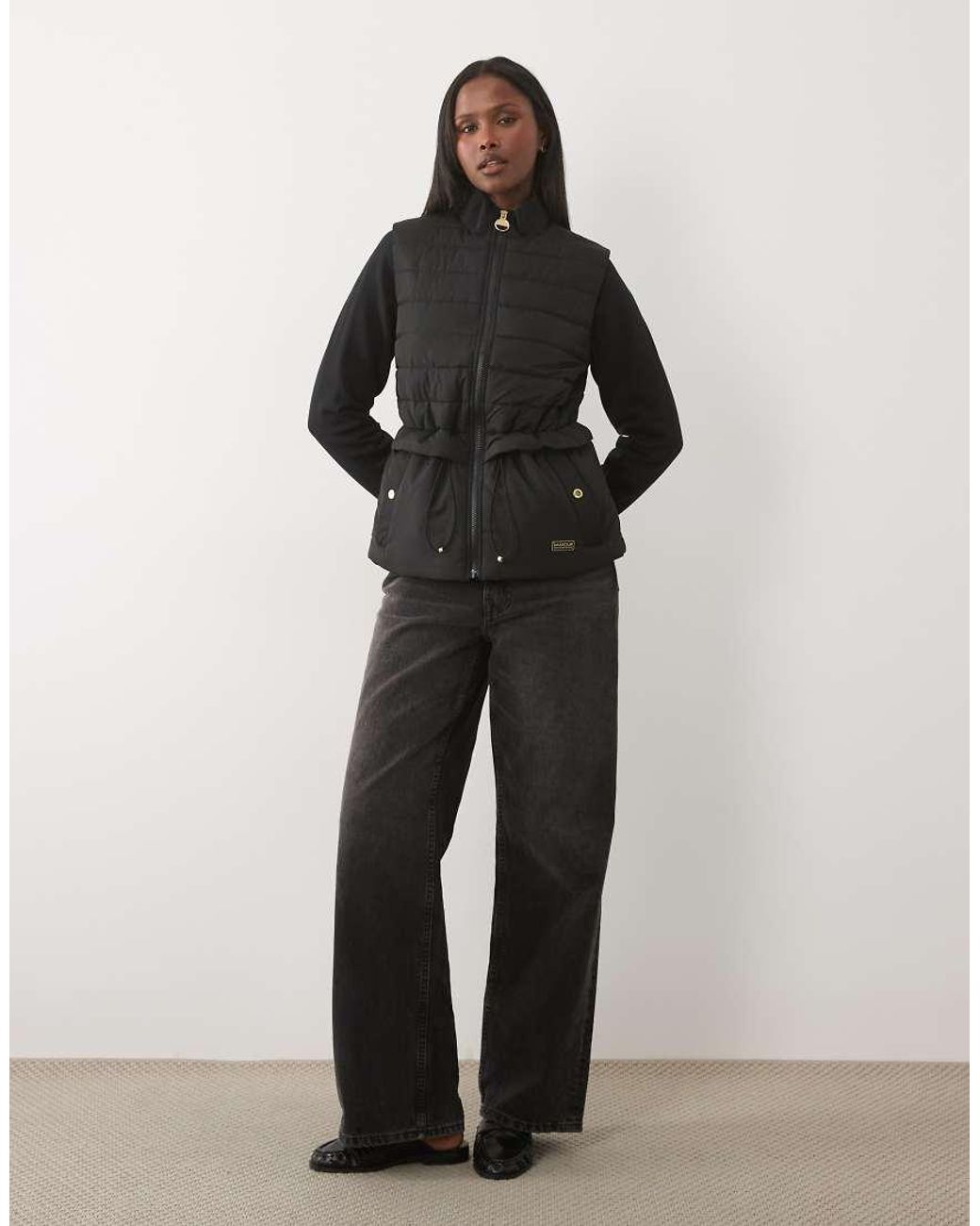 Barbour Black Ari Quilted Sweat Jacket