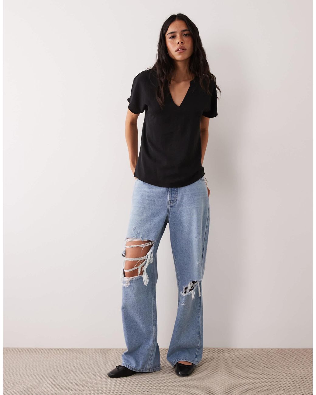 Jdy Black – kurzärmlige bluse