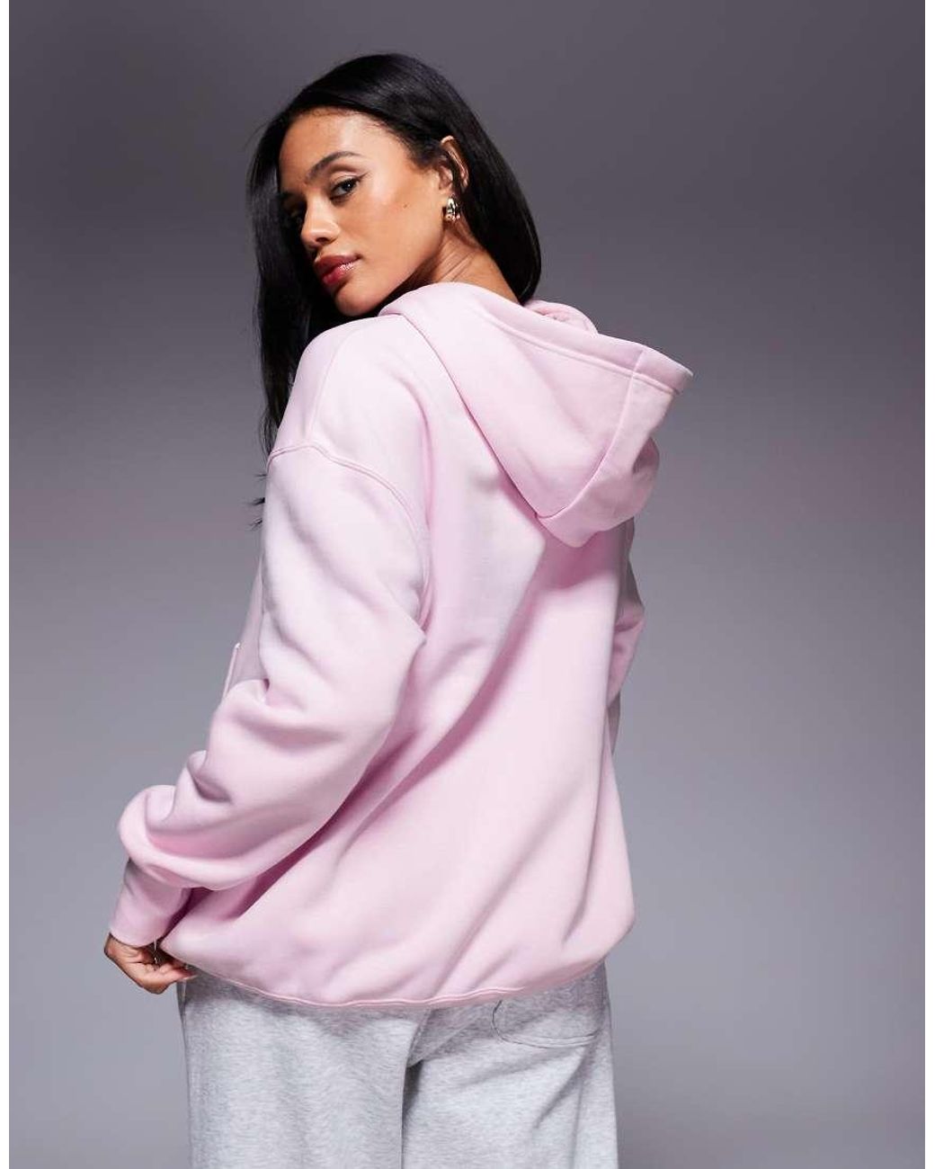 pink nike oversized hoodie