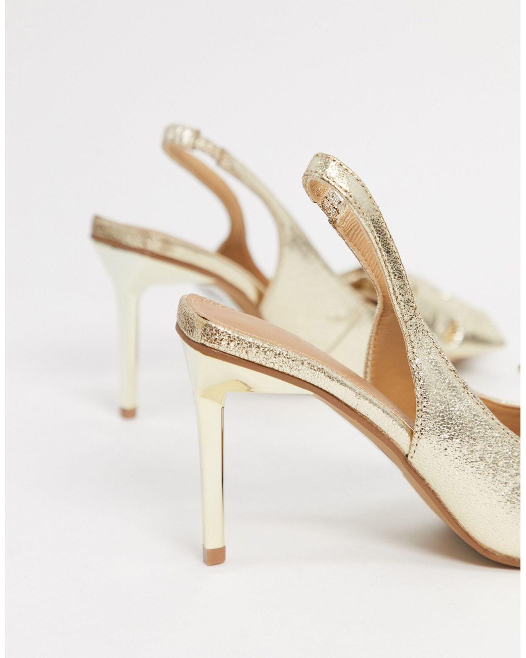 Zapatos dorados destalonados ASOS de color Metálico | Lyst