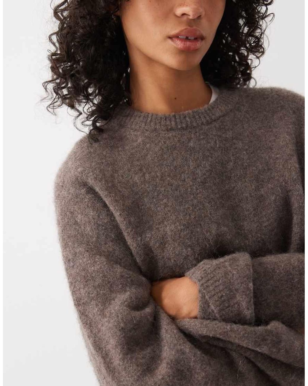 ARKET White Super Soft Alpaca And Wool Relaxed Jumper