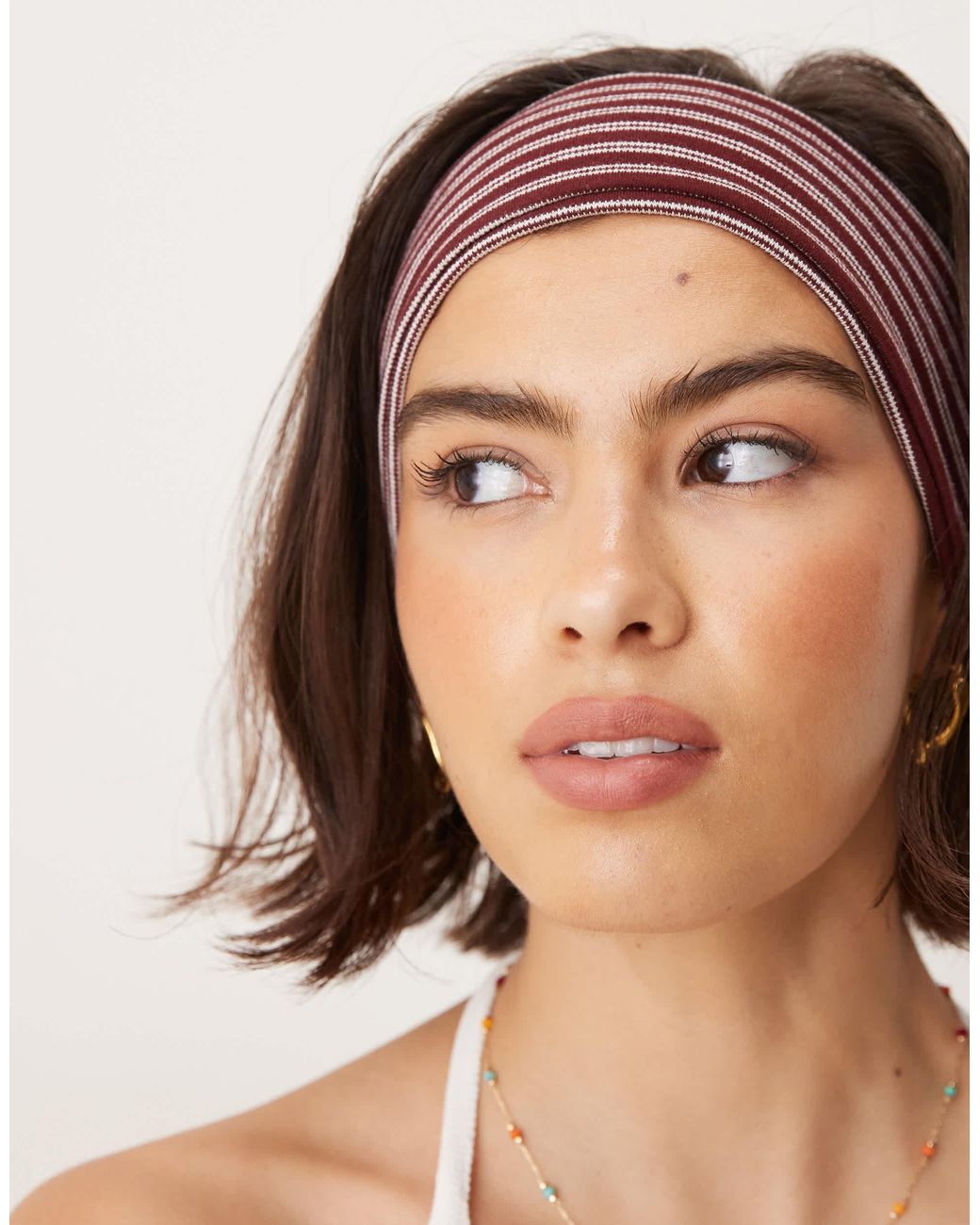 ASOS Brown Striped Jersey Headband