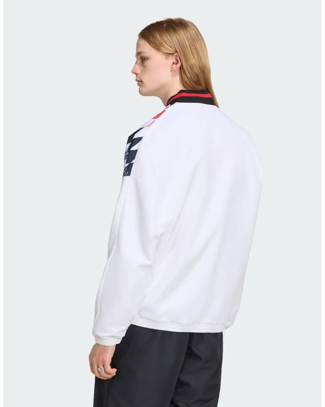 Adidas Originals White Manchester United Stadium Track Top for men