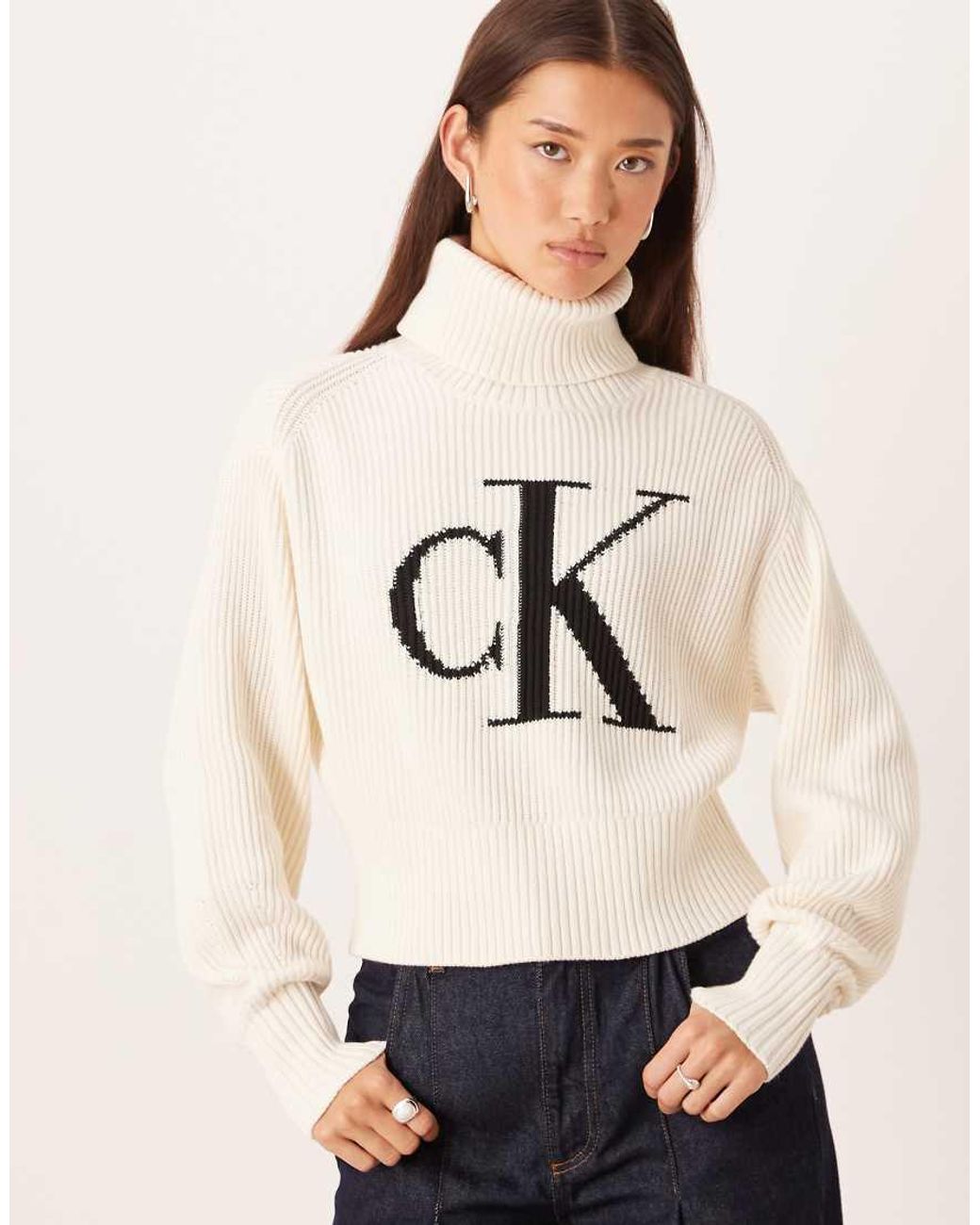Calvin Klein Natural Intarsia Knit Jumper