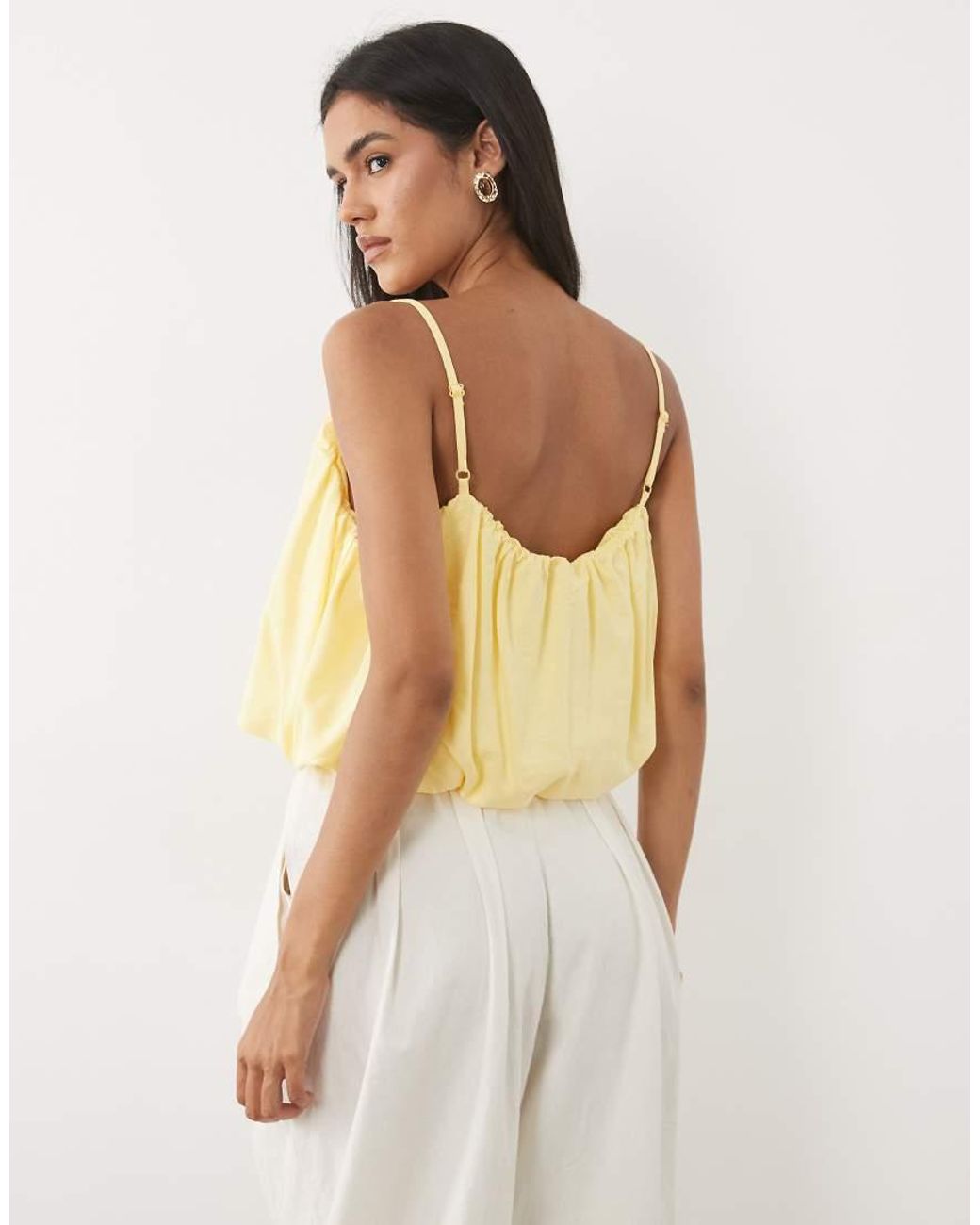 ASOS Natural Linen Blend Bubble Cami Top