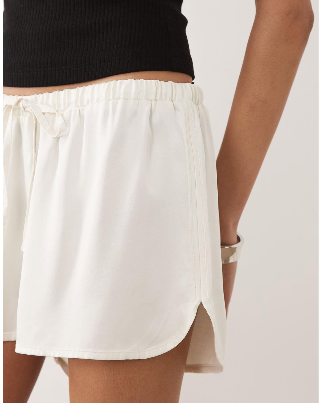 ASOS Natural Satin Micro Runner Short