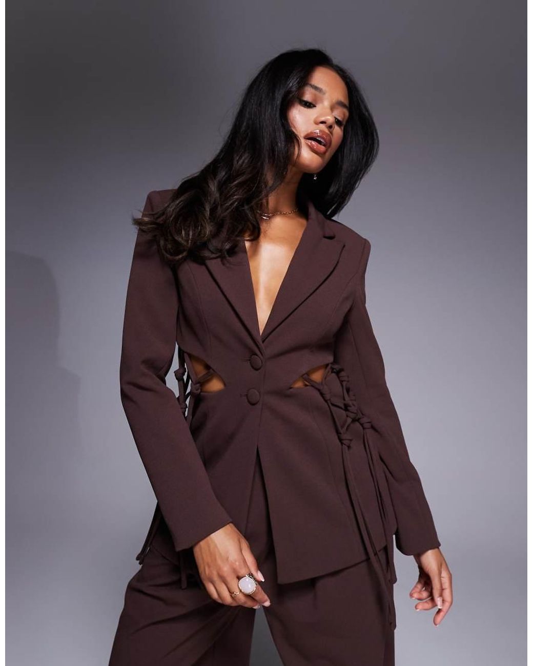 ASOS Brown Macrame Tailored Blazer Co-Ord