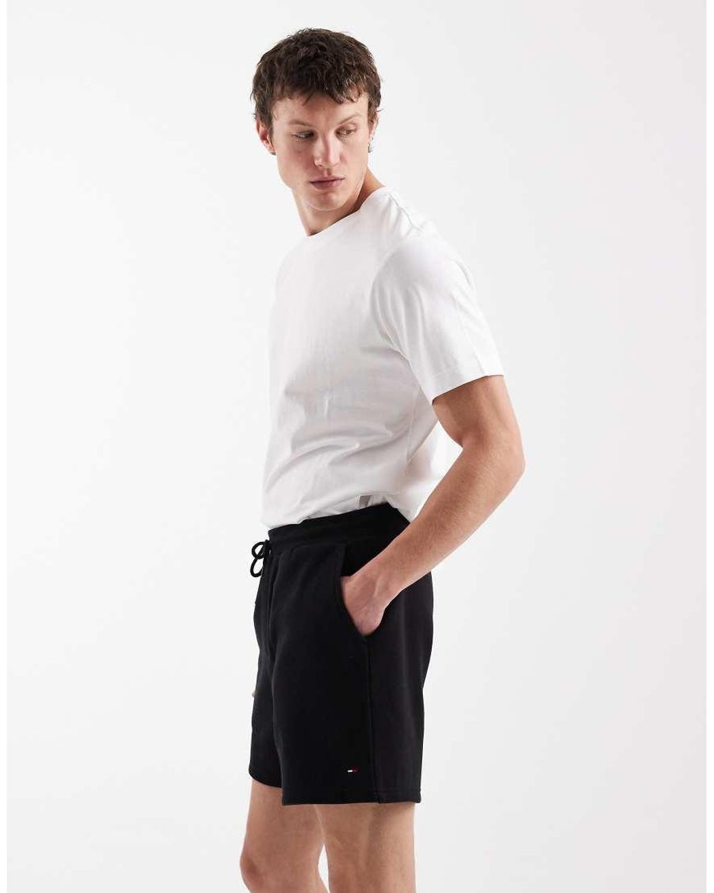 Tommy Hilfiger Black Flag Logo Shorts for men