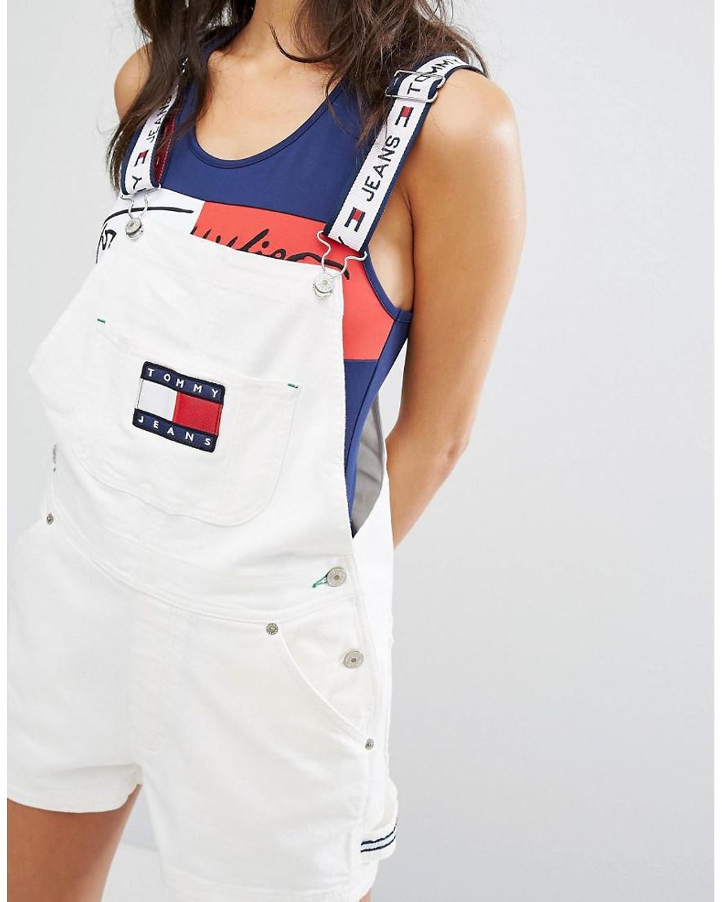 Tommy Hilfiger Tommy Jeans 90's Dungaree in White | Lyst Australia