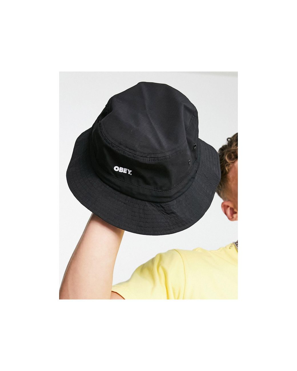 Obey Jazz Bucket Hat With Drawstring in 