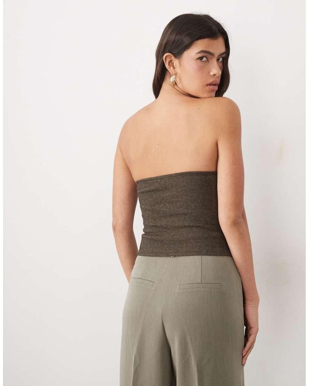 ASOS Green Mix & Match Brushed Bandeau Corset Top