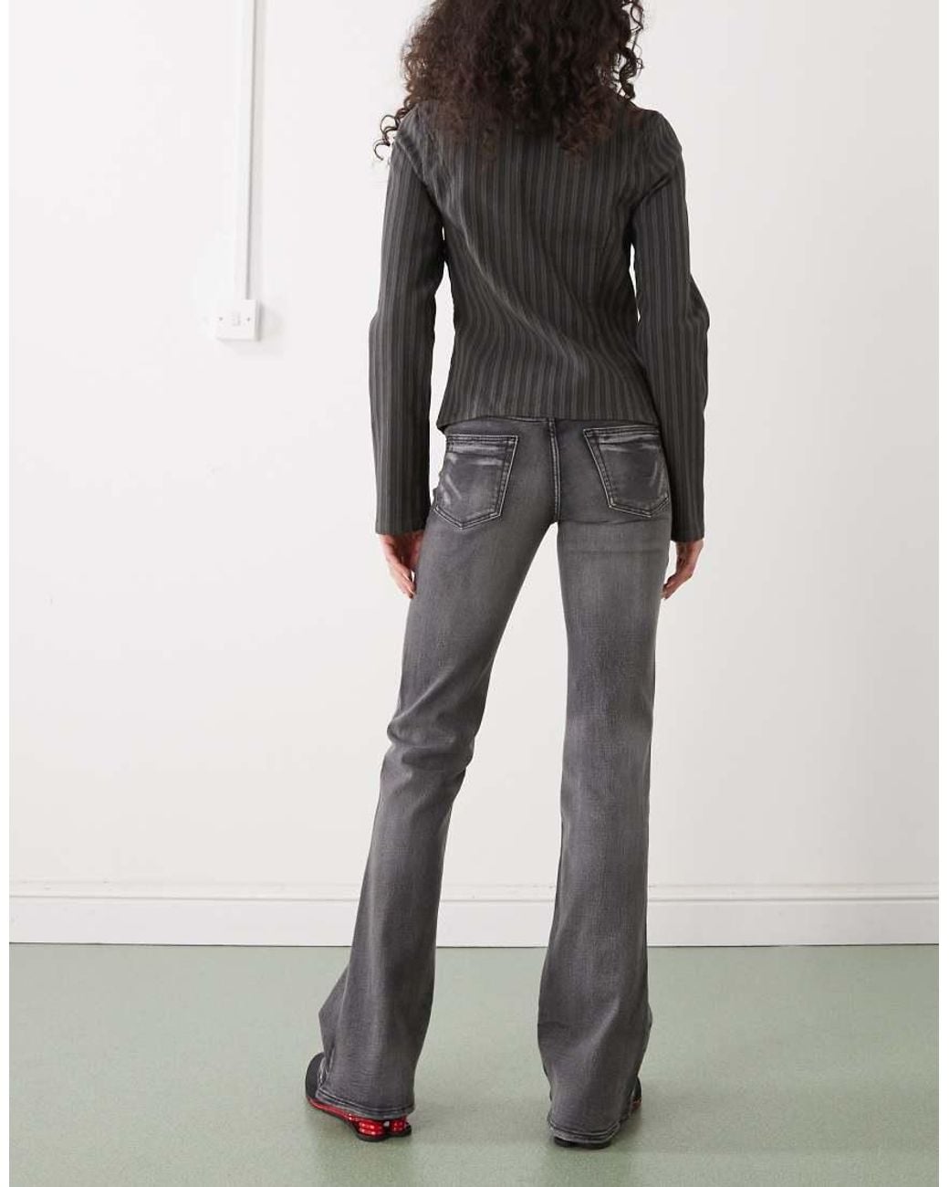 Cheap Monday Gray Booty Bei Stretch Low Rise Bootcut Jeans