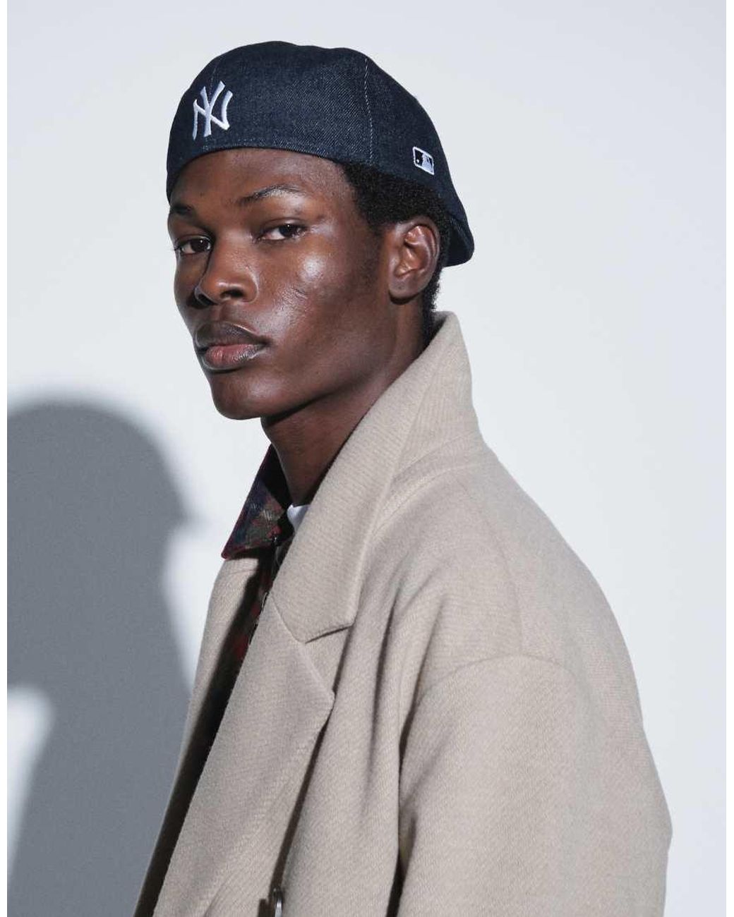 KTZ X Asos Exclusive Ny Yankees Logo Denim Flat Cap in Blue | Lyst UK
