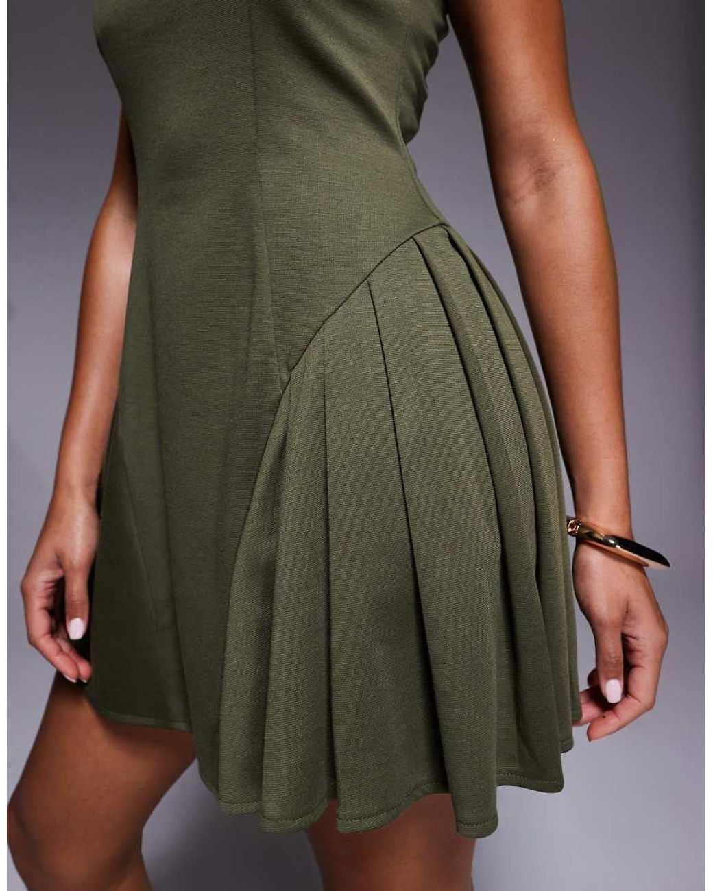 ASOS Green Godet Mini Dress