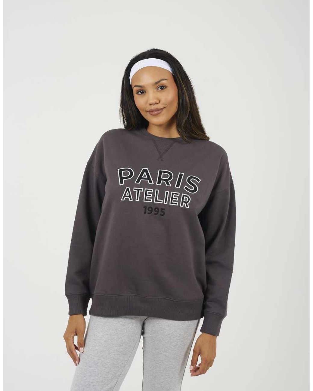 Brave Soul Gray Crew Neck Embroidered Sweatshirt