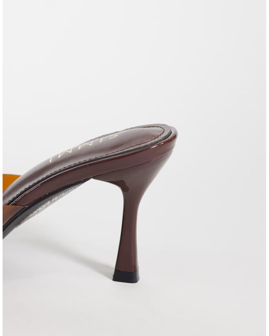 SIMMI Brown Simmi London Santo Wide Fit Heeled Mule Sandals