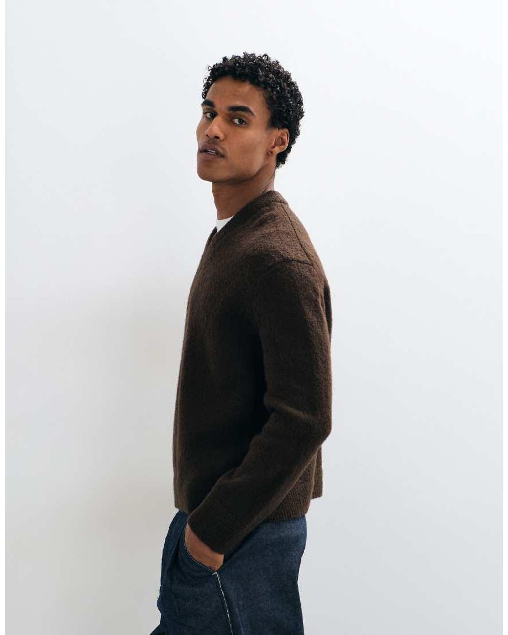 ARKET Blue V Neck Knit Jumper for men