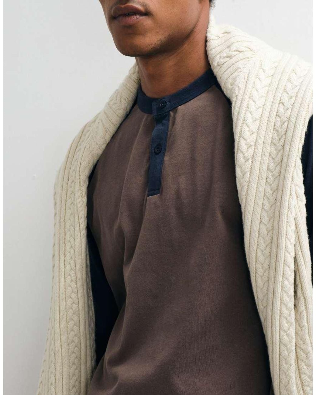ASOS Blue Relaxed Long Sleeve Raglan T-Shirt for men