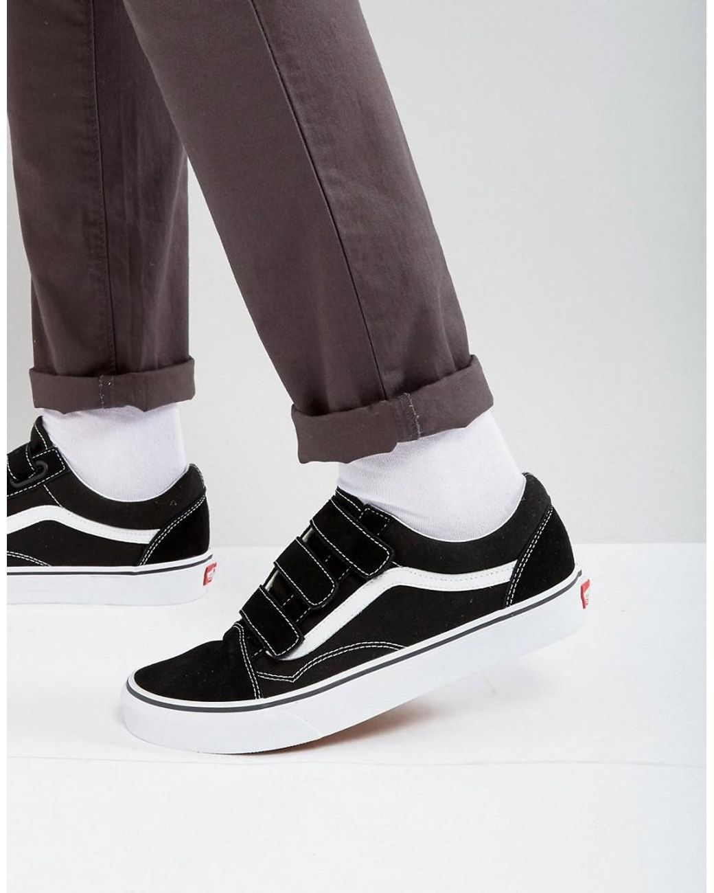 Vans Old Skool Velcro Sneakers In Black Va3d29oiu for Men | Lyst Australia