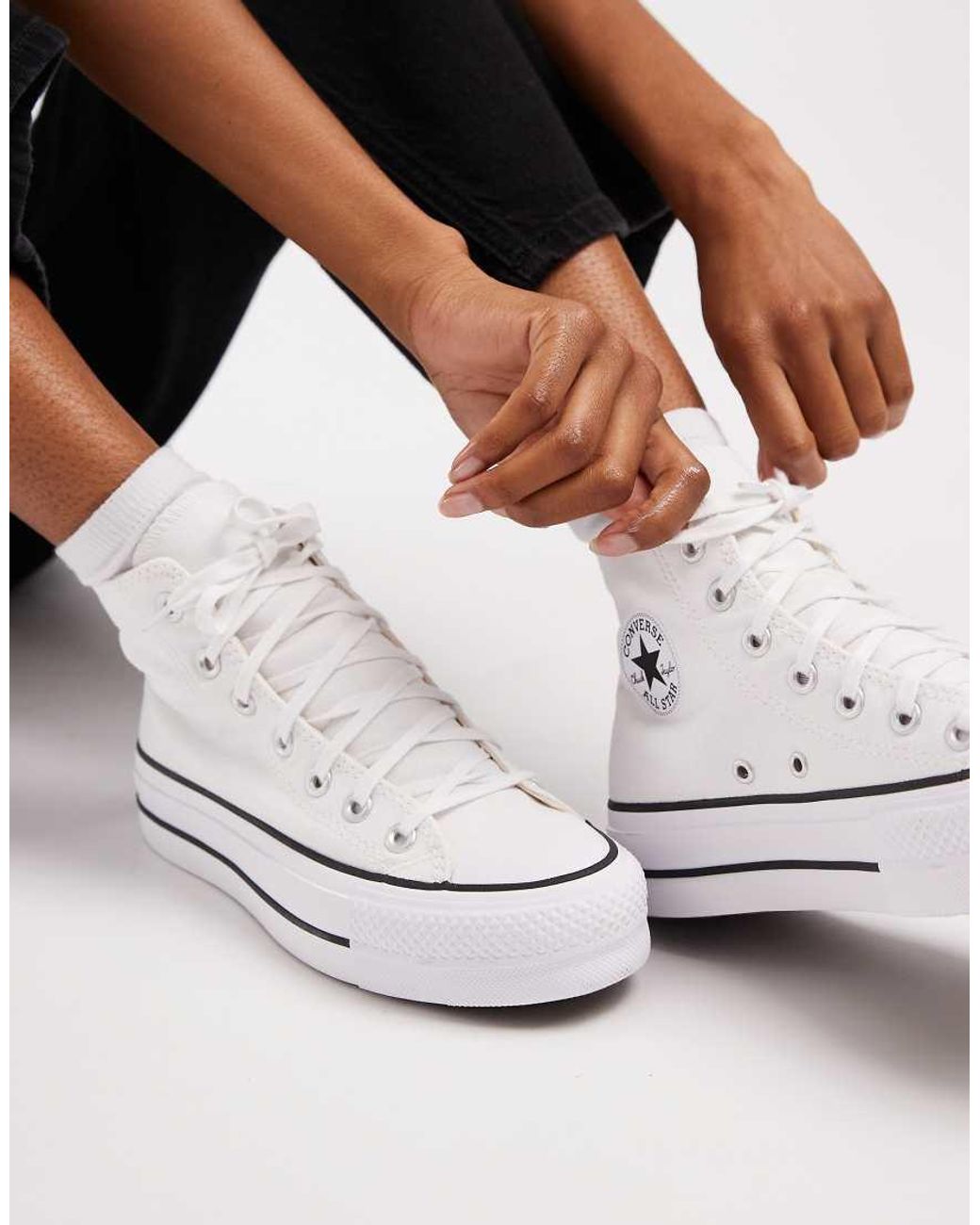 Converse Blue Chuck Taylor All Star Lift Hi Platform Trainers