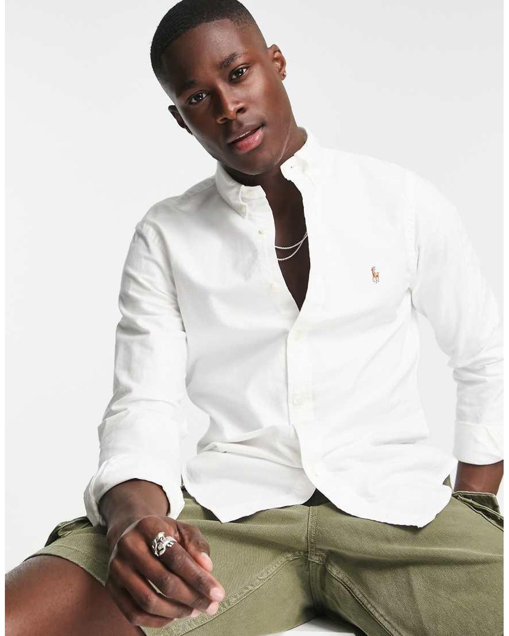 Polo Ralph Lauren Oxford Shirt in White for Men | Lyst UK