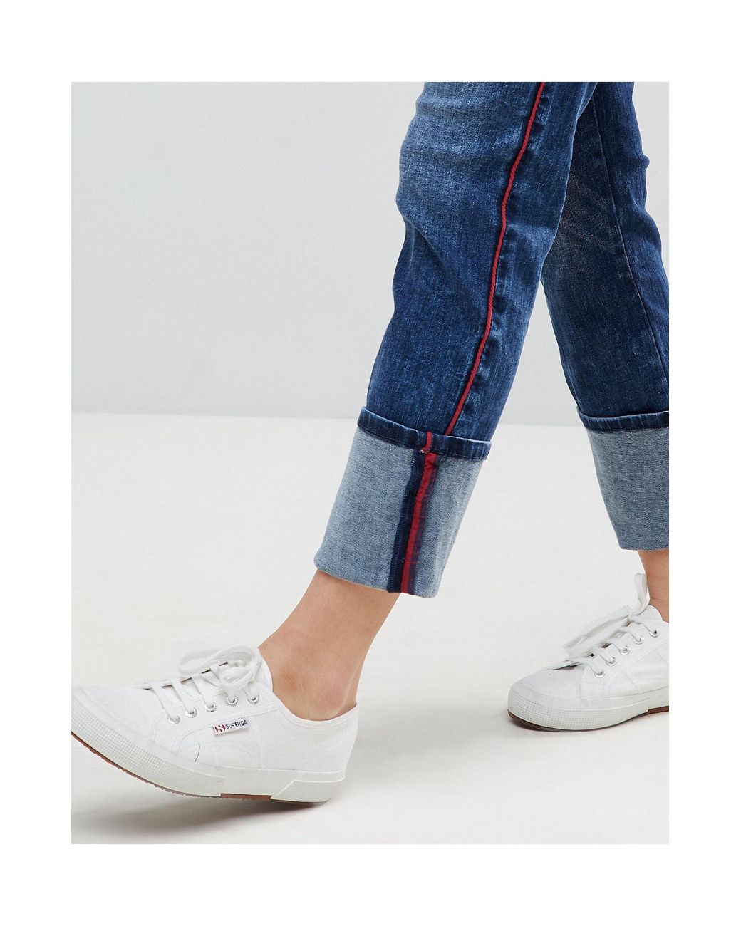 contrast stripe jeans