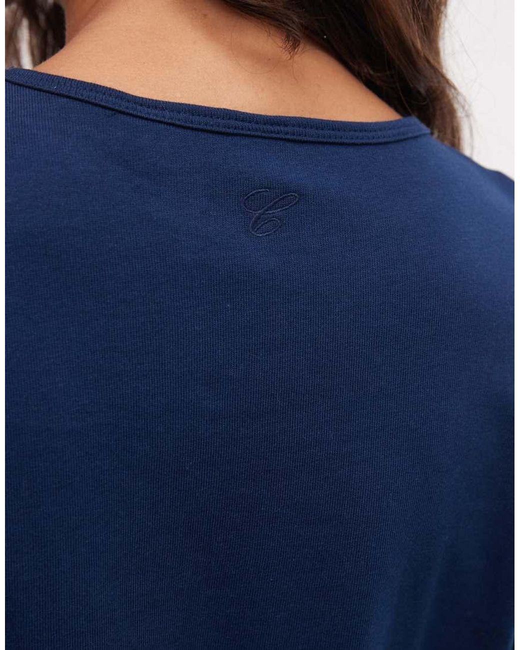 Collusion Blue Boxy Long Sleeve T-shirt
