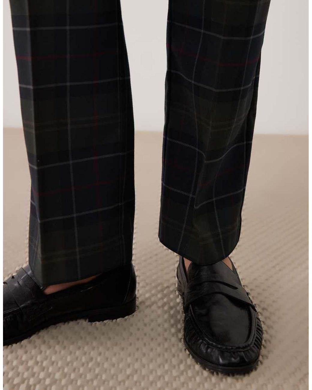 Barbour Natural Delilah Straight Leg Tartan Check Trousers