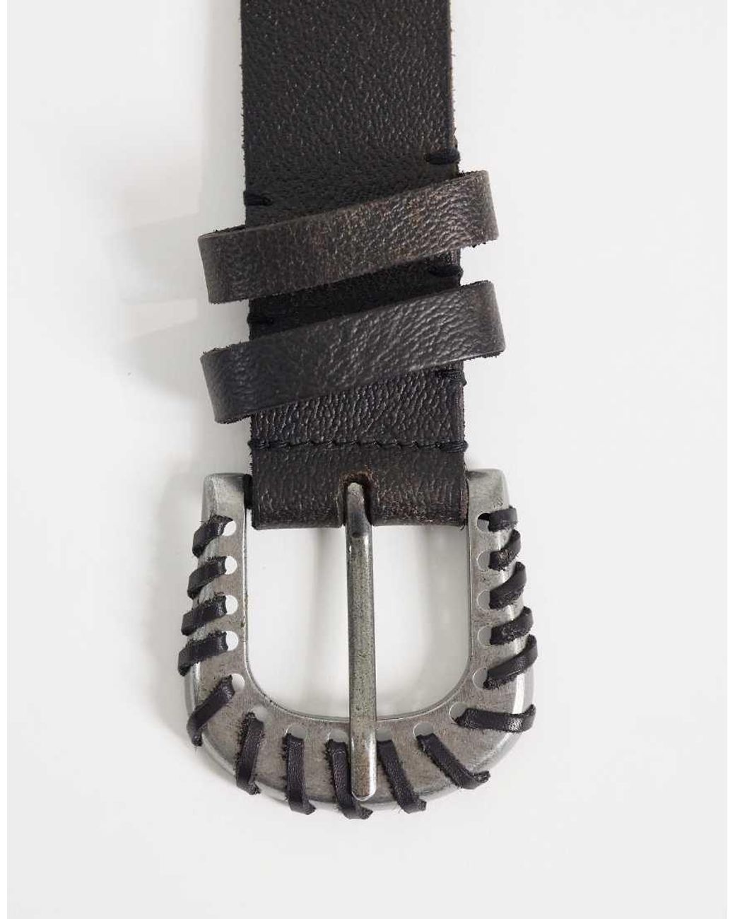 Free People Gray Holt Leather Belt