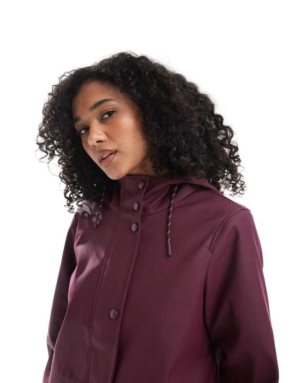 Vero Moda Blue Coated Rain Jacket With Hood