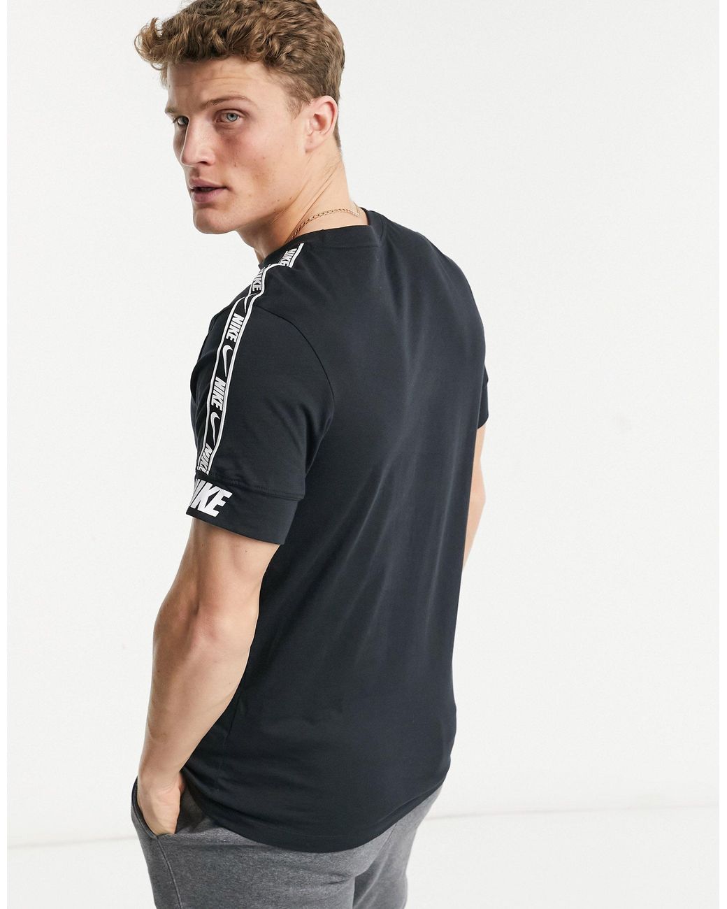 Nike Repeat Pack Taping T-shirt in Black for Men | Lyst
