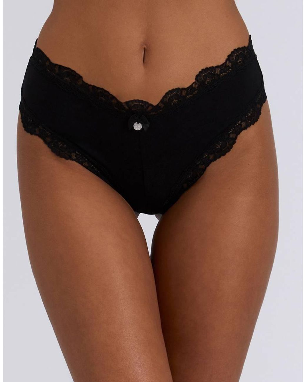 Boux Avenue Pink 3 Pack Tatiana Brazilian Knickers Floral Lace Trim Underwear