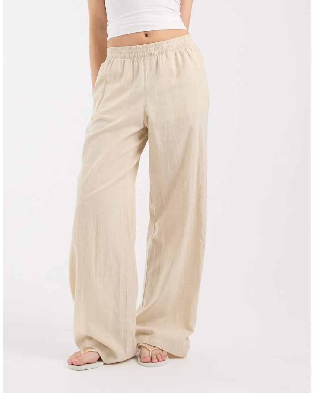 JJXX Natural Linen Blend Pants