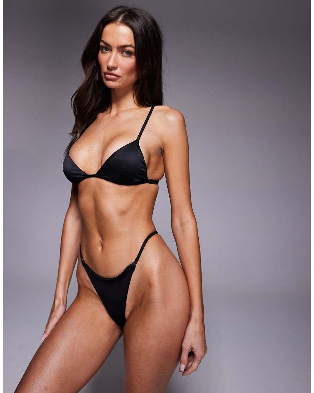 ASOS Black Cheri Clean Satin Triangle Bra