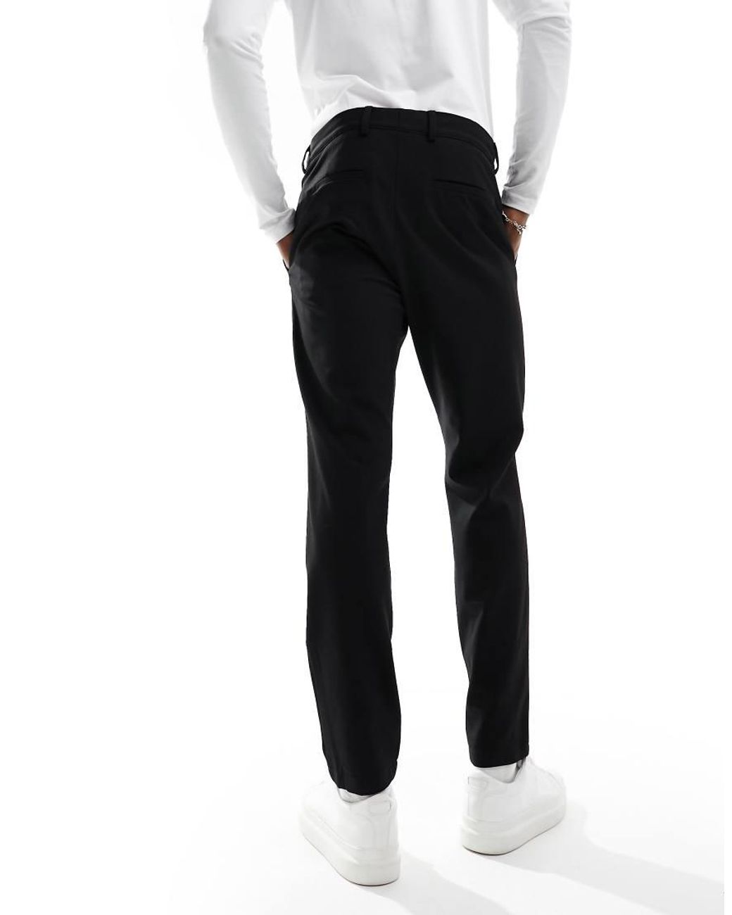 SELECTED Black Slim Fit Suit Trouser for men