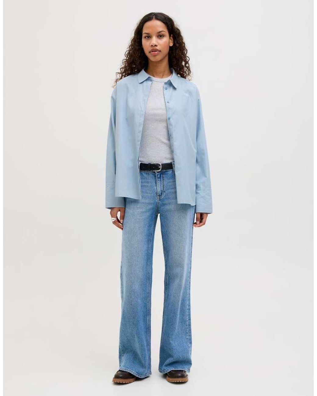 JJXX Blue Poplin Shirt