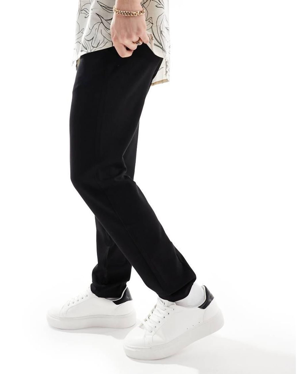 Only & Sons White Straight Fit Worker Chino for men